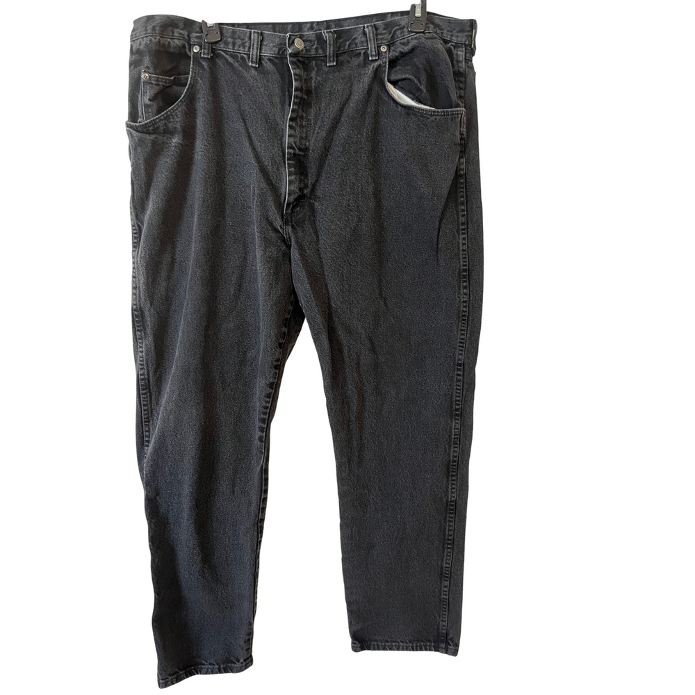 Wrangler Rugged Wear Men's Charcoal Gray Denim Jeans 44x34 Straight Fit